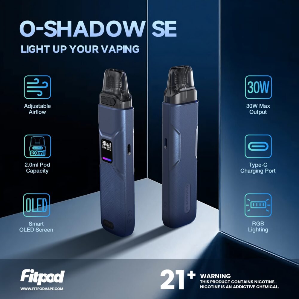 FITPOD O-SHADOW SE套組 【小煙主機】FITPOD O-SHADOW SE套組|自由調氣+LED顯示|適用OXVA Xlim主機