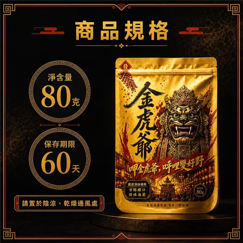 【金虎爺檳榔】大陸檳榔乾果 30顆獨立包裝隨身方便 台灣市場調味